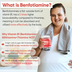 Close-up of triple-action Vitamin B1 forms: thiamine, benfotiamine and allithiamine