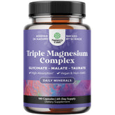 Triple Magnesium Complex bottle with label and capsules
