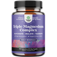 Triple Magnesium Complex bottle with 120-count label