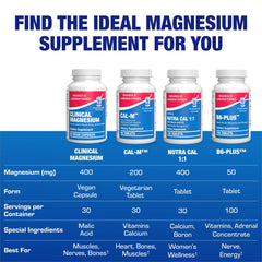 Graphic illustration showing glycinate, malate, and citrate magnesium forms