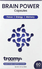 Troomy Brain Power capsules held in hand for daily wellness
