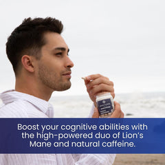 Troomy Brain Power plant-based formula pictured beside hydration and meals