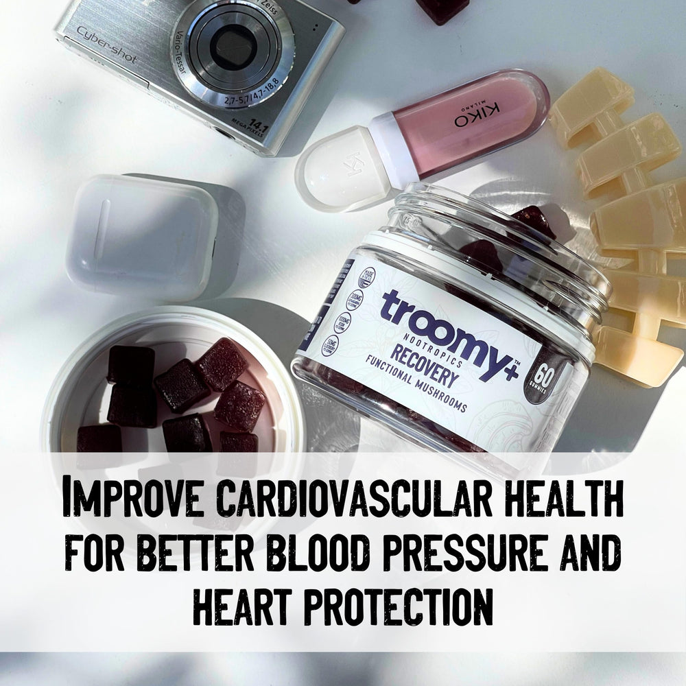 30-count bottle of Troomy Recovery Gummies