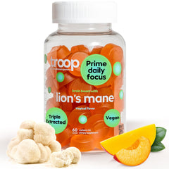 Troop Lion’s Mane Gummies Peach Mango front label