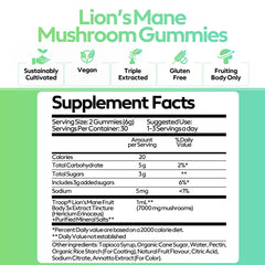 Vegan and gluten-free Lion’s Mane gummy with peach mango flavor