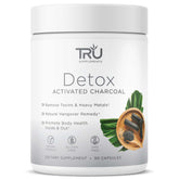 TRU Detox activated charcoal capsules in a bottle – 60 servings