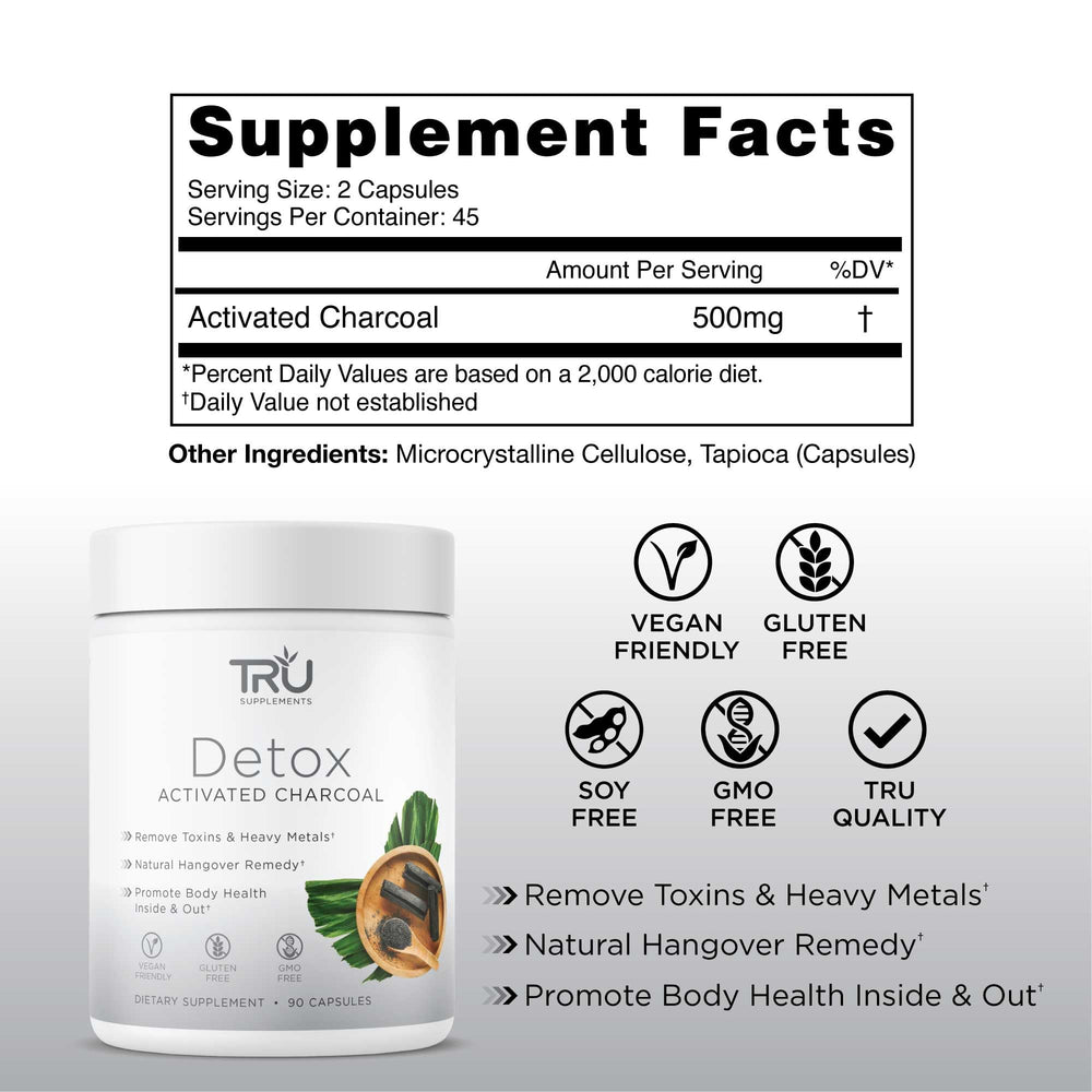 Close-up of vegan plant-based capsules used for TRU Detox