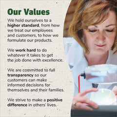 Packaging demonstrating shelf-stable travel-friendly amber bottles