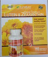Tru-Nature Vision Complex Lutein & Zeaxanthin bottle, 140 softgels