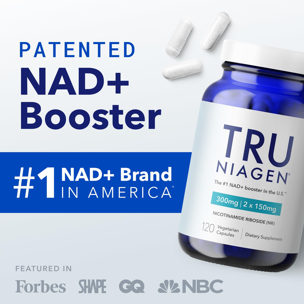 Close-up of Tru Niagen NR 300 mg capsules