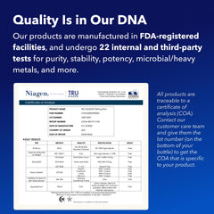 TRU NIAGEN label detail provides ingredients and safety information for informed use.