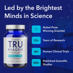 TRU Niagen Pro NAD+ capsules close-up ready for daily NAD+ support