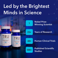 TRU NIAGEN two-bottles display showing convenient NAD+ support for ongoing wellness.