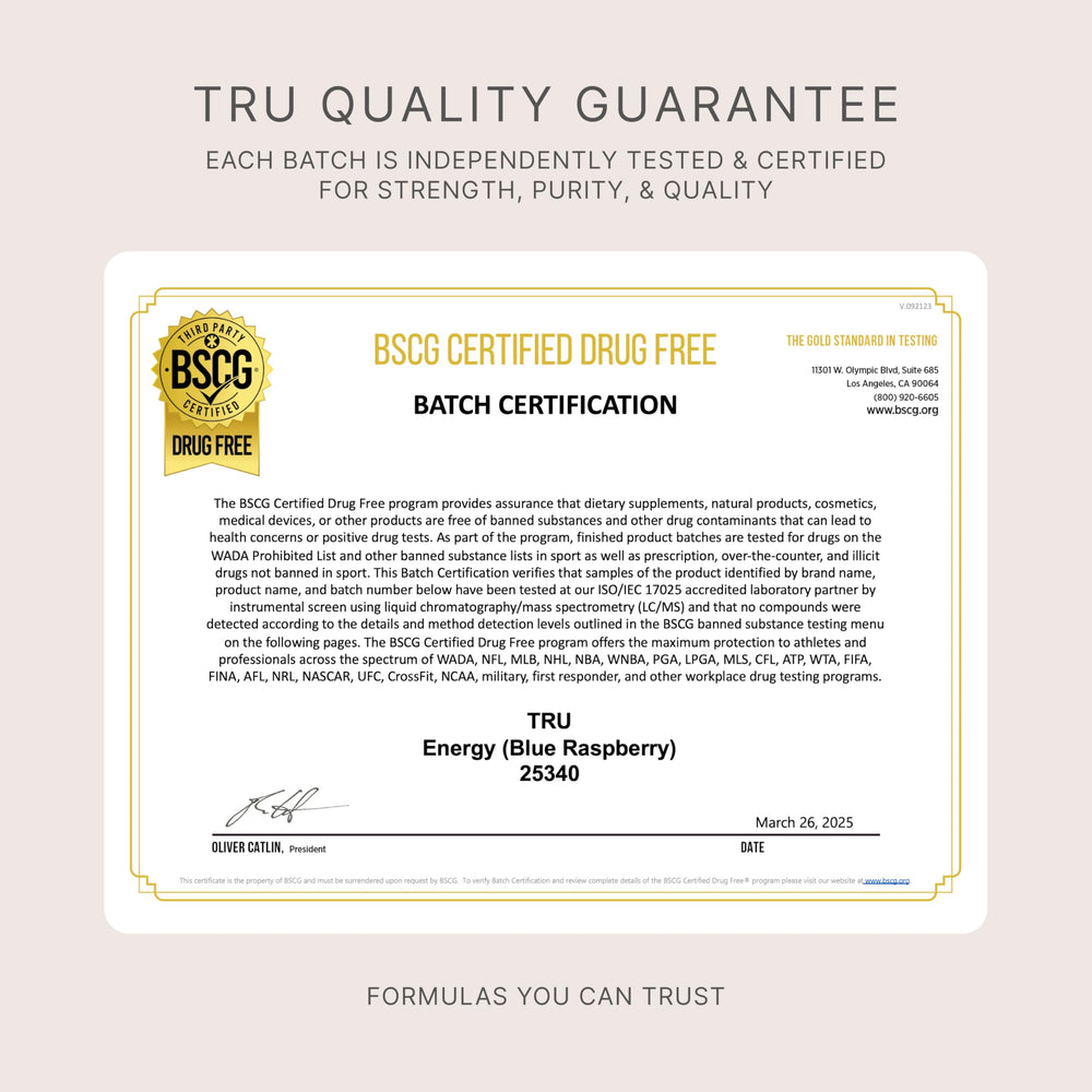 TRU Supplements Energy vegan-friendly badge on bottle emphasizes plant-based formula