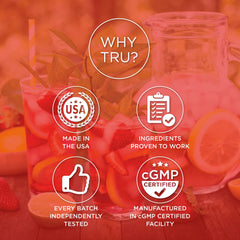 TRU Supplements Energy vegan-friendly badge on bottle emphasizes plant-based formula