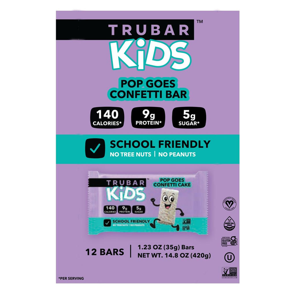 12-count box packaging for TRUBAR Kids Protein Bars