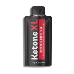 TruBrain Ketone XL Shot bottle close-up showing clean energy for focused study.