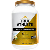 True Athlete Natural Whey Protein Vanilla tub label