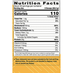 Serving scoop showing 20g protein per serving