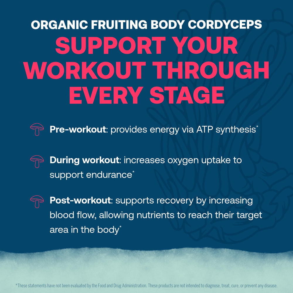 True Grace ElectroMag cordyceps mushroom image suggesting endurance support during workouts.