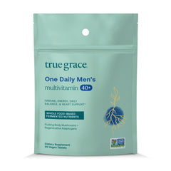 True Grace Men's 40+ Multivitamin bottle with 90 vegetarian tablets
