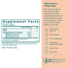 Close-up of the product label showing 1400 mg EPA + DHA