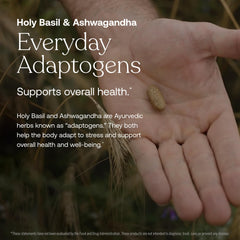 Organic adaptogens with holy basil and ashwagandha