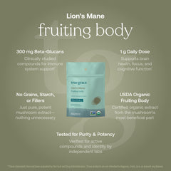 Organic Lion's Mane mushroom capsules from True Grace