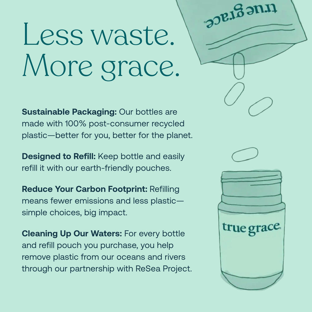 ReSea Project ocean plastic removal badge on True Grace packaging