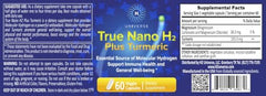 Close-up of True Nano H2 with Turmeric capsules