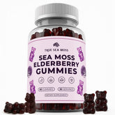 TrueSeaMoss Sea Moss Gummies bottle with Elderberry, Burdock Root and Bladderwrack – 60 gummies