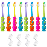 Trueocity Kids Toothbrush 8-pack with soft contoured bristles and multi-color handles