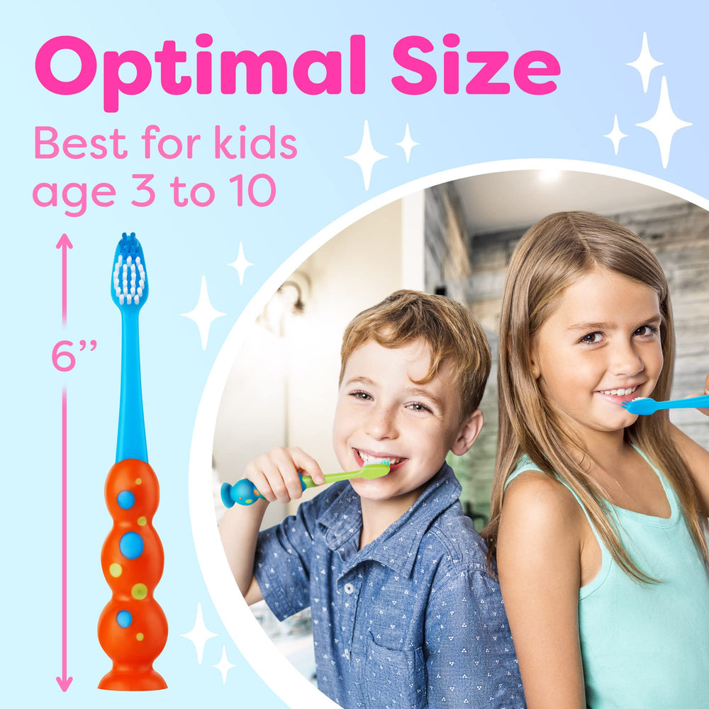Ergonomic handle and overall design for kids' brushing convenience.