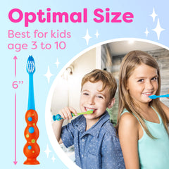 Ergonomic handle and overall design for kids' brushing convenience.