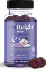 Front view of TruHeight Kids Sleep Gummies mixed berry packaging