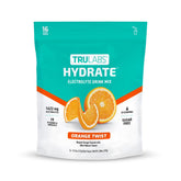 TRULABS Hydrate Orange Twist packaging shown with convenient stick packs for on-the-go hydration