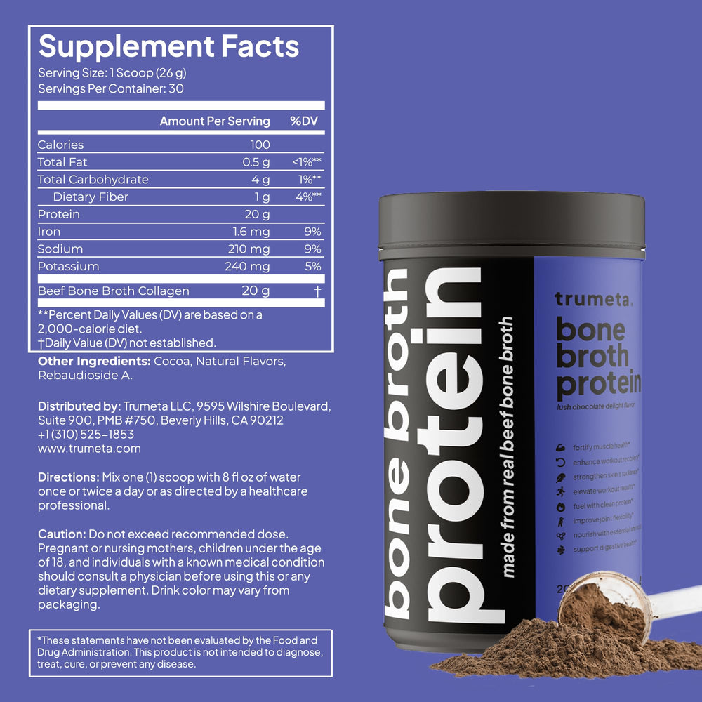 Spoon with TRUMETA beef bone broth protein powder chocolate 06