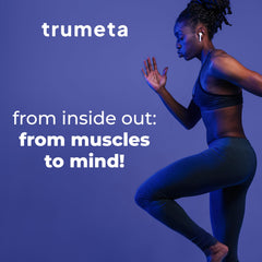 TRUMETA bone broth protein powder scoop demonstrates easy portions for shakes