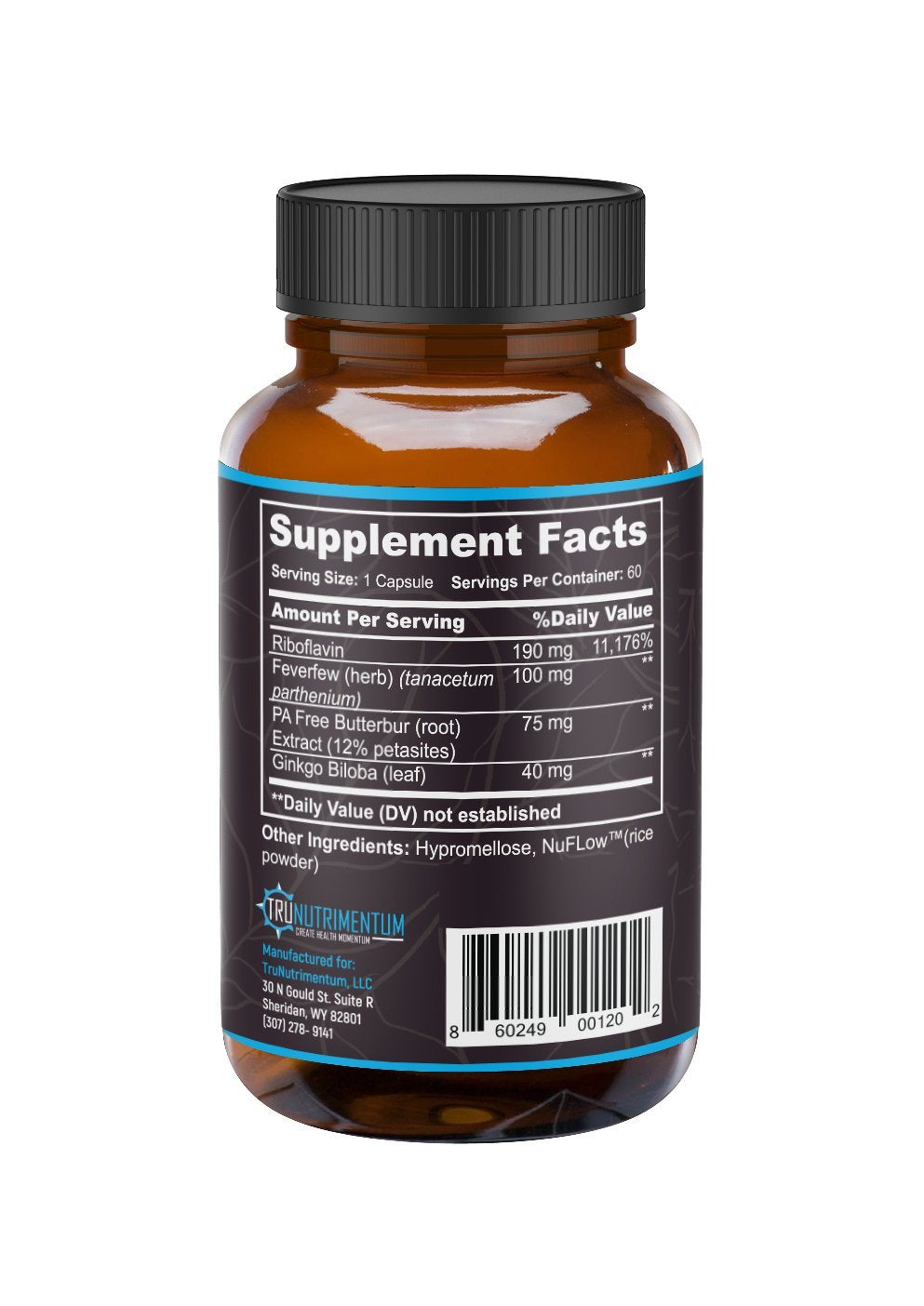TruMigraine bottle with capsules