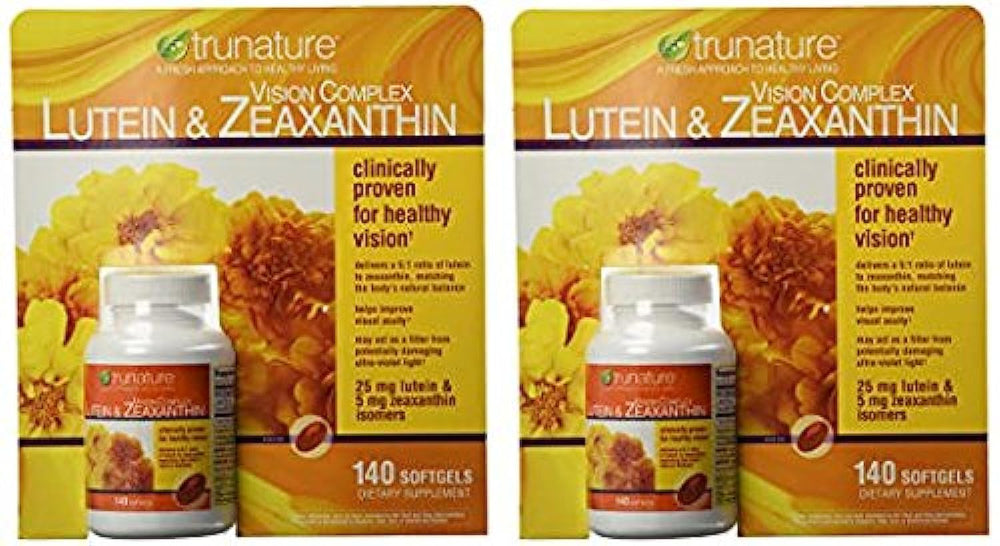 Trunature Vision Complex Lutein and Zeaxanthin supplement bottle label (140 count, 2 packs)