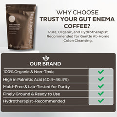 Trust Your Gut coffee brew displayed ready-to-use liquid for a gentle colon cleanse routine