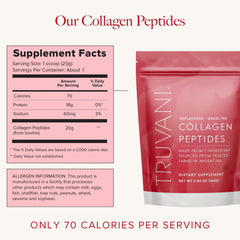 Close-up of Truvani Collagen Peptides label
