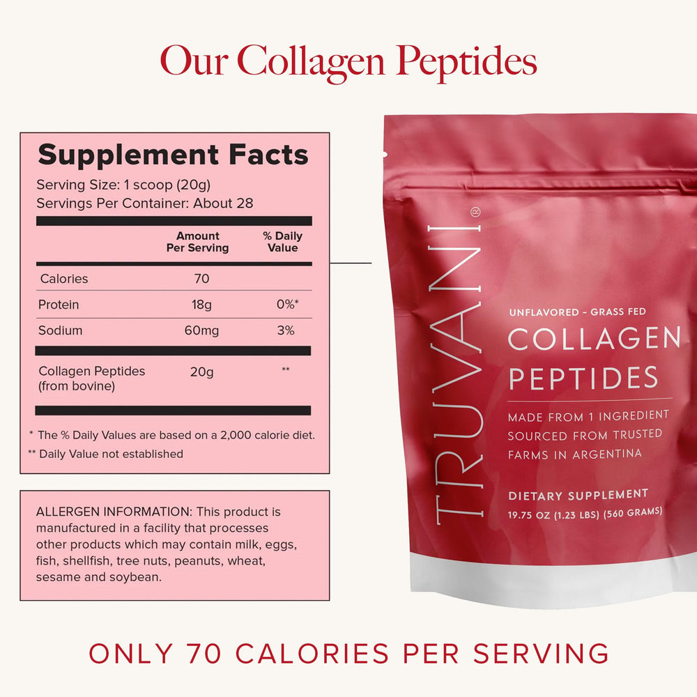 Serving scoop with collagen peptides container