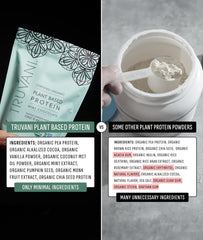 Truvani ingredients list shows organic pea pumpkin seed chia seeds