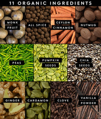 Truvani organic pea protein vanilla chai powder dissolves smoothly in a bowl.