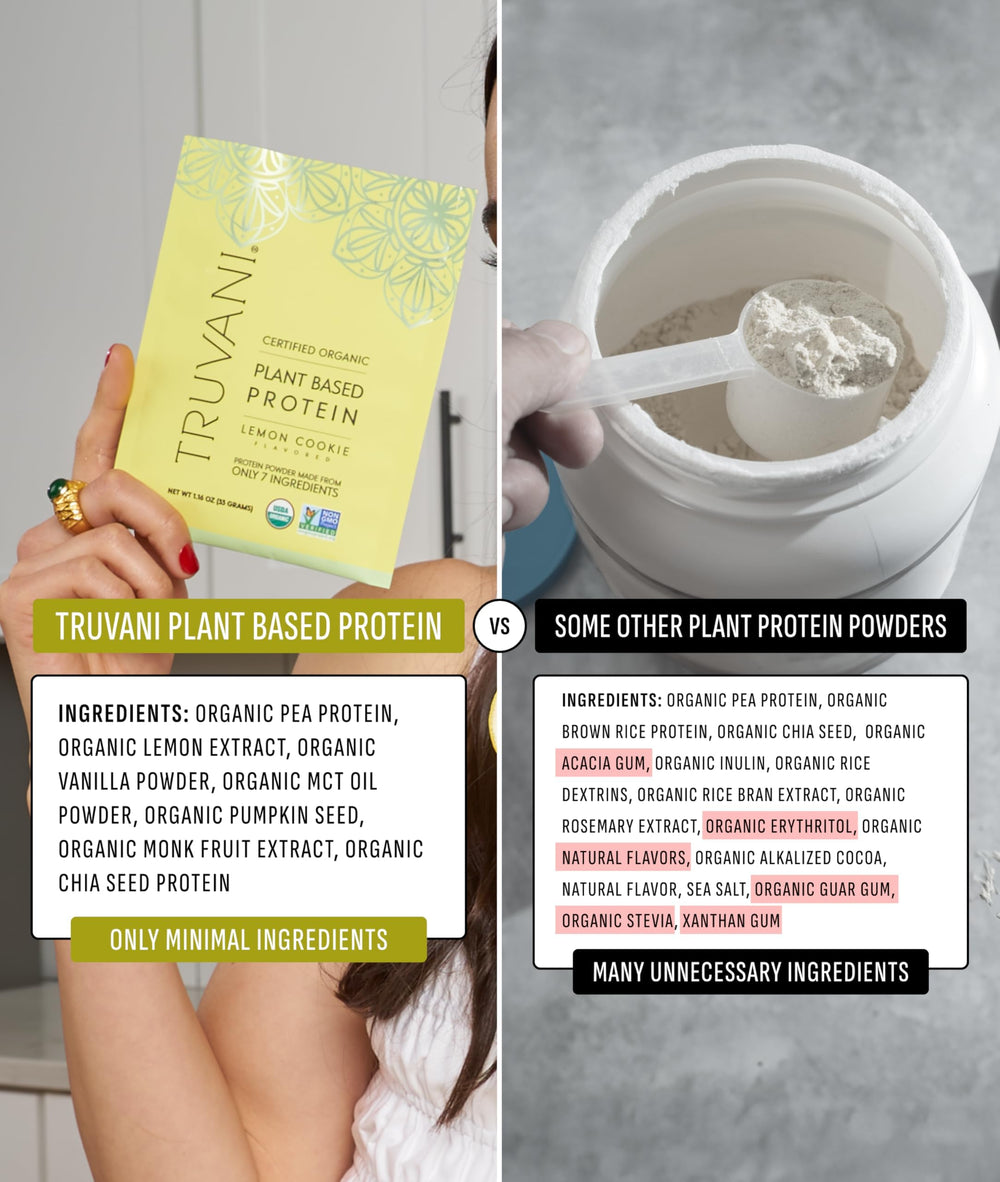 Truvani label card displaying USDA Organic and vegan certification