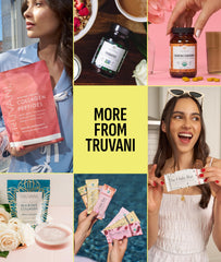 Truvani powder pour highlighting low-carb, no added sugar benefits