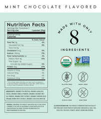 Truvani vegan pea protein powder scoop highlighting 20g protein per serving