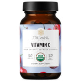 Bottle of Truvani Vitamin C with USDA Organic certification