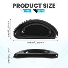 Soft adhesive silicone nose pads attached to glasses frame